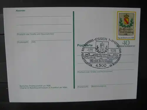 Sonderpostkarte PSo Sachsen Dreier; Tag der Briefmarke 1978