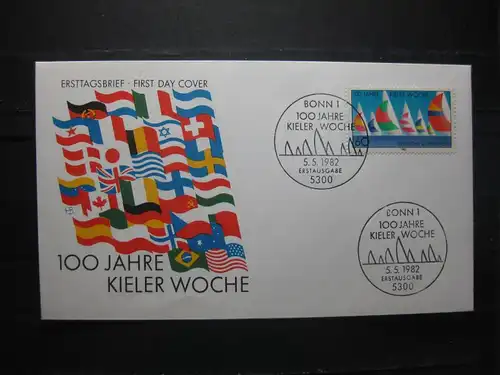 100 Jahre Kieler Woche, FDC, Künstler-Ersttagsbrief, 1982