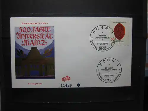 500 Jahre Universität Mainz 1977, FDC