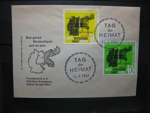 Tag der Heimat 1963, Vignettensatz FDC