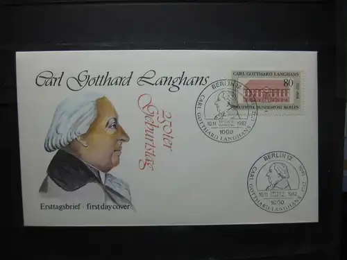 FDC Carl G. Langhans 1982; Künstler-Ersttagsbrief