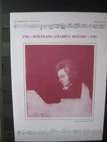 Mozartblock 1991 auf  Klappkarte mit beiden ESST