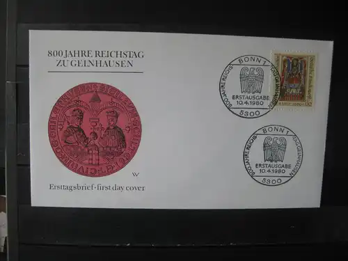 800 Jahre Reichstag Gelnhausen 1980 Ersttagsbrief ; FDC