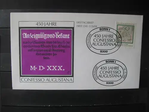 Augsburger Bekenntnis 1980 Ersttagsbrief ; FDC