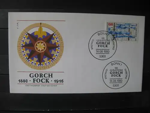 Gorch Fock 1980 Ersttagsbrief ; FDC