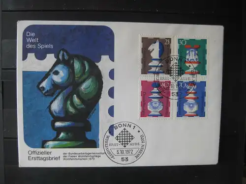 Wohlfahrt 1972 Ersttagsbrief ; Offizieller FDC