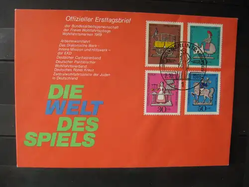 Wohlfahrtsmarken 1969 Berlin, Offiz. FDC