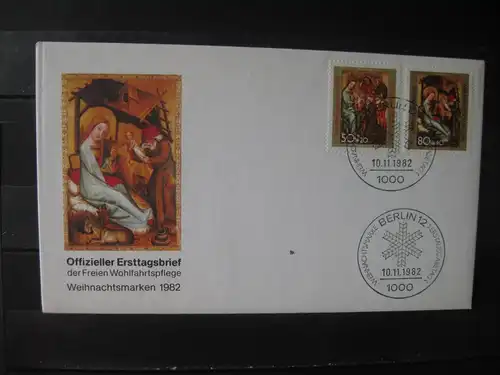 Weihnachtsmarken 1982 Berlin, Offiz. FDC
