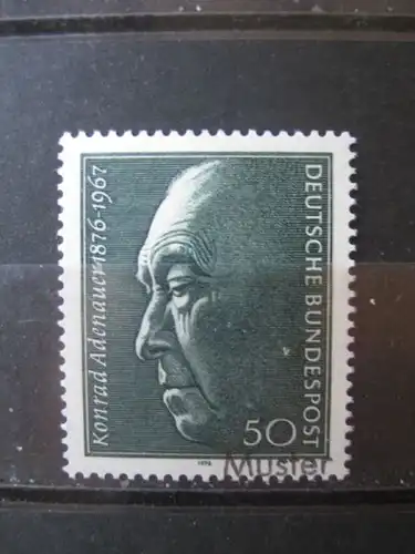 100. Geburtstag von Konrad Adenauer; 1976 als MUSTER, Mustermarke