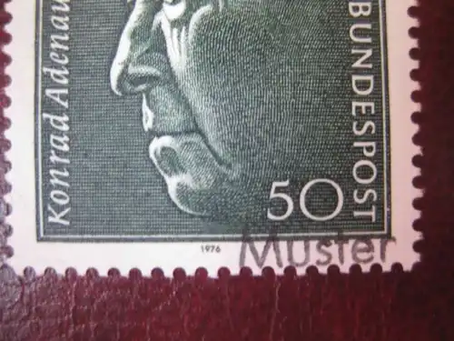 100. Geburtstag von Konrad Adenauer; 1976 als MUSTER, Mustermarke