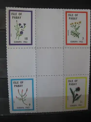 Pabay 1962, Zwischenstegsatz; EUROPA-UNION-Mitläufer, CEPT-Mitläufer, Englische Insel-Lokalpost-Marken 1963