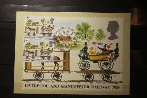 Großbritannien Satz von 4 amtl. MK Liverpool and Manchester Railway 1830