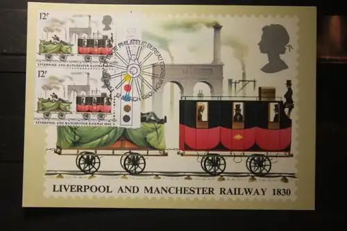 Großbritannien Satz von 4 amtl. MK Liverpool and Manchester Railway 1830