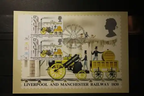 Großbritannien Satz von 4 amtl. MK Liverpool and Manchester Railway 1830