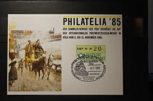 Philatelia 85, Sammlerkarte der Post; SST Bulgarientag