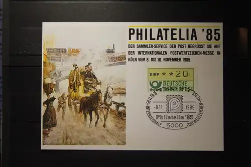 Philatelia 85, Sammlerkarte der Post; SST Signet