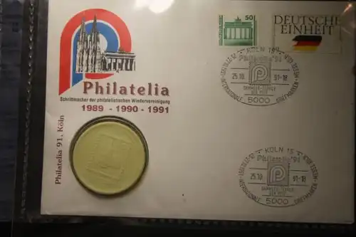Numisbrief Philatelia Köln 1991 mit Porzellan-Medaille