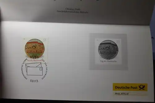 Deutsche Post, Dankeschön Karte 2008 mit Schwarzdruckmarke und Originalmarke