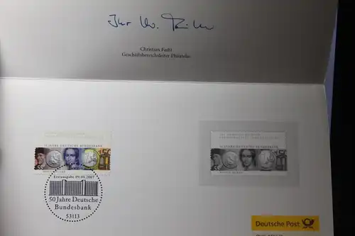 Deutsche Post, Dankeschön Karte 2008 mit Schwarzdruckmarke und Originalmarke