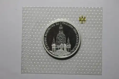 Wiederaufbau der Frauenkirche Dresden, 10 DM Silbermünze, Polierte Platte