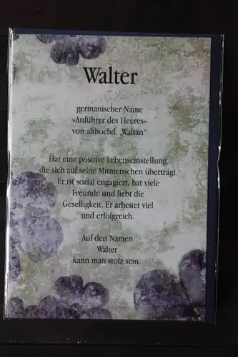 Walter, Namenskarte, Geburtstagskarte, Glückwunschkarte, Personalisierte Karte

