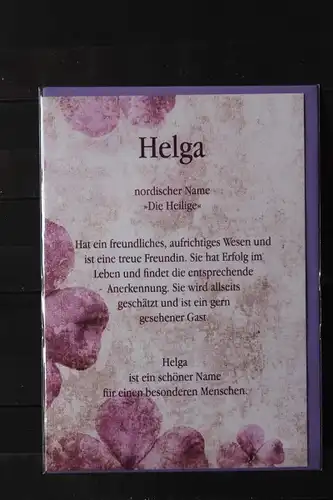Helga, Namenskarte, Geburtstagskarte, Glückwunschkarte, Personalisierte Karte

