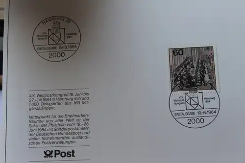 Erinnerungsblatt der Deutsche Post ; Weltpostkongress Hamburg /H. von Stephan; Set von 3 Blättern