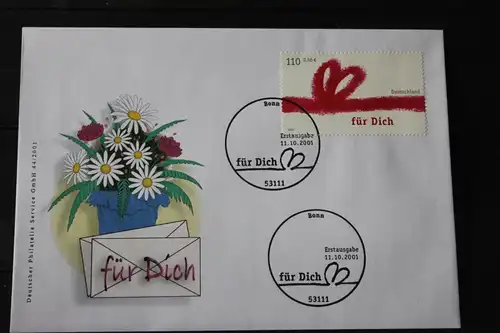Ersttagsbrief Künstler- Ersttagsbrief FDC der Deutsche Postphilatelie: Für Dich; 2001