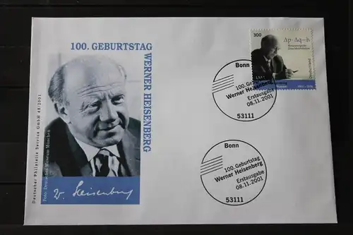 Ersttagsbrief Künstler- Ersttagsbrief FDC der Deutsche Postphilatelie: Werner Heisenberg