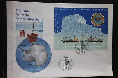 Ersttagsbrief Künstler- Ersttagsbrief FDC der Deutsche Postphilatelie: Deutsche Antarktisforschung; 2001 