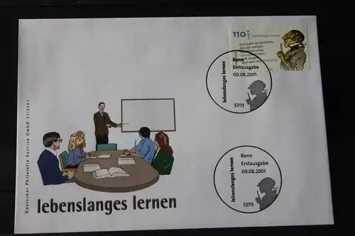 Ersttagsbrief Künstler- Ersttagsbrief FDC der Deutsche Postphilatelie: Lebenslanges Lernen; 2001
