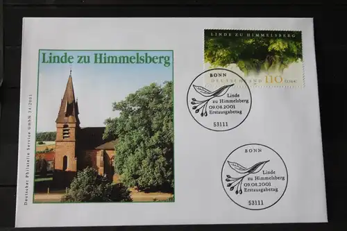 Ersttagsbrief Künstler- Ersttagsbrief FDC der Deutsche Postphilatelie: Linde zu Himmelsberg; 2001