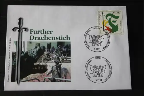 Ersttagsbrief Künstler- Ersttagsbrief FDC der Deutsche Postphilatelie: Further Drachenstich; 2001
