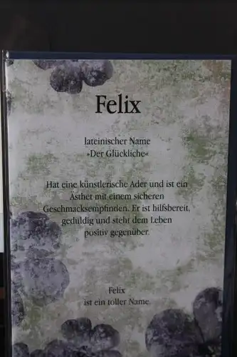 Felix, Namenskarte, Geburtstagskarte, Glückwunschkarte, Personalisierte Karte

