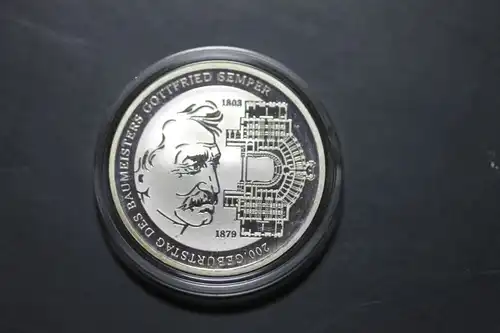 10 Euro Silbermünze Gottfried von Semper, Polierte Platte, PP