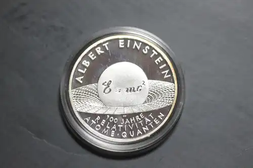 10 Euro Silbermünze Albert Einstein, Polierte Platte, PP