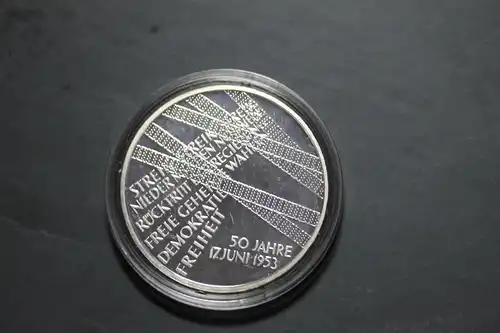 10 Euro Silbermünze 17. Juni 1953, Polierte Platte, PP