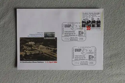 Umschlag mit Sonderwertstempel; USo 116; Briefmarkenmesse Koblenz, 2006