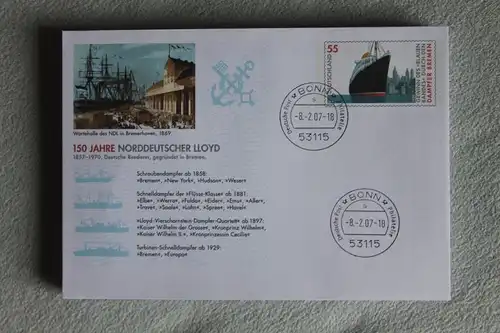 Umschlag mit Sonderwertstempel; USo 127,Norddeutscher Lloyd, 2007