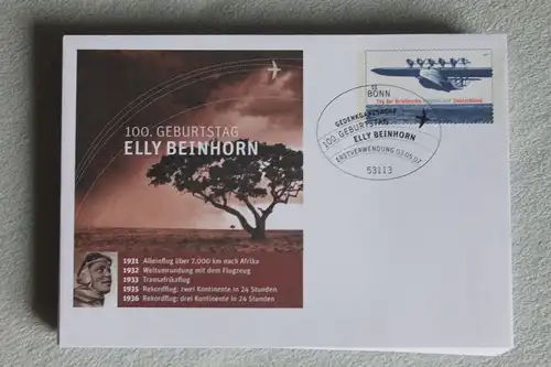 Umschlag mit Sonderwertstempel; USo 132, Elly Beinhorn, 2007