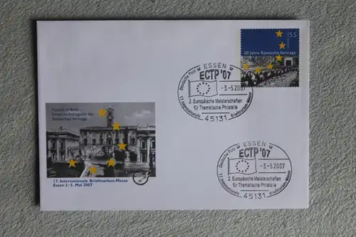 Umschlag mit Sonderwertstempel; USo 134, Internationale Briefmarkenmesse Essen 2007