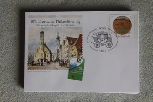 Umschlag mit Sonderwertstempel; USo 162; Tag der Briefmarke und Philatelistentag 2008