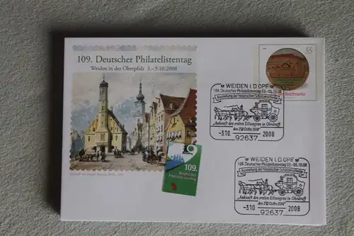Umschlag mit Sonderwertstempel; USo 162; Tag der Briefmarke und Philatelistentag 2008