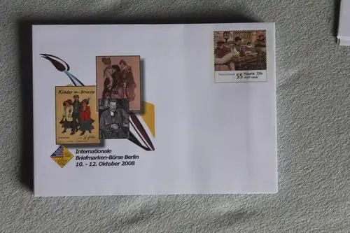 Umschlag mit Sonderwertstempel; USo 165; Internationale Briefmarkenbörse Berlin 2008 / Heinrich Zille