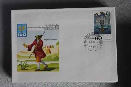 Umschlag mit Sonderwertstempel; USo 4; Intern. Postgeschichtliche Tage Sindelfingen 1998