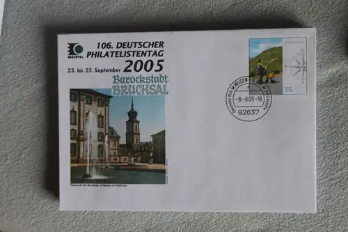 Umschlag mit Sonderwertstempel; USo 103; Dt. Philatelistentag Bruchsal 2005