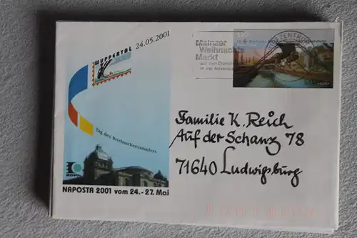 Umschlag mit Sonderwertstempel; USo 28; NAPOSTA 2001