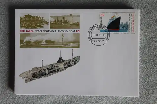 Umschlag mit Sonderwertstempel; USo 124; 100 Jahre U-Boot