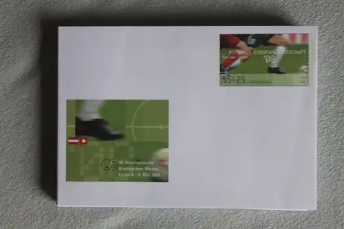 Umschlag mit Sonderwertstempel; USo 155; 18. Internationale Briefmarkenmesse Essen 2008: Für den Sport - Fußball- EM