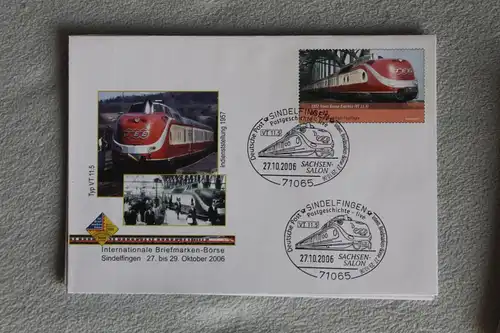 Umschlag mit Sonderwertstempel; USo 123; Intern. Briefmarken-Börse Sindelfingen 2006